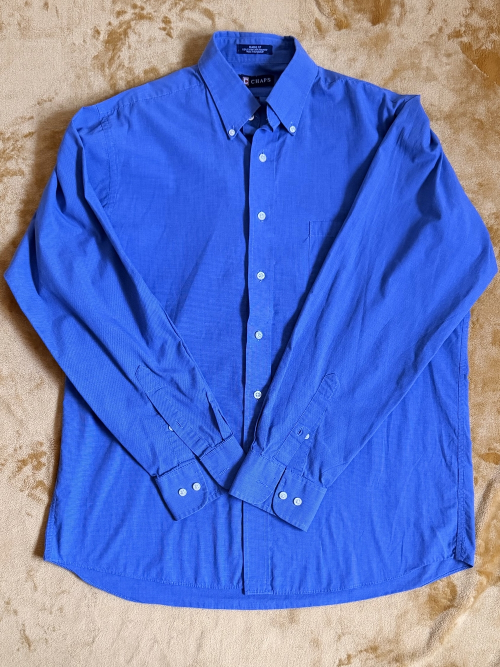 Chaps Men’s Long-Sleeve Button-Down Shirt - Royal Blue